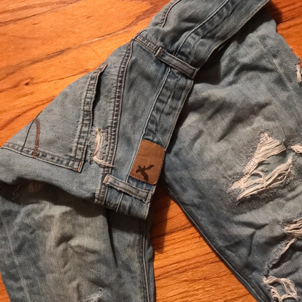 Distressed american eagle jeans